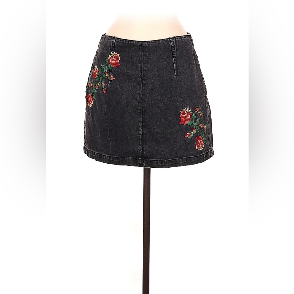 COPY - Topshop Cross Stitch Embroidered Moto Skirt Size 8 - Picture 10 of 12